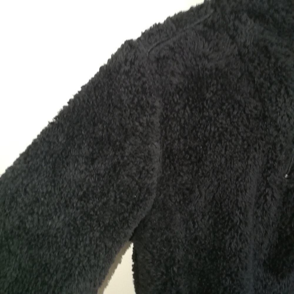 Vie EN ROSE Black Teddy Cosy Warm Cat Embroidery Half Zip Up Sweater Size Small - Picture 8 of 15